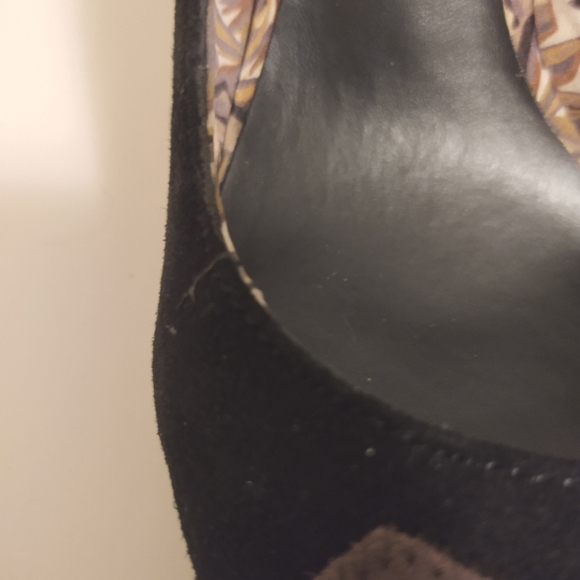 Missoni for Target Black Suede Chevron Block Heels Size 8 - Picture 10 of 11